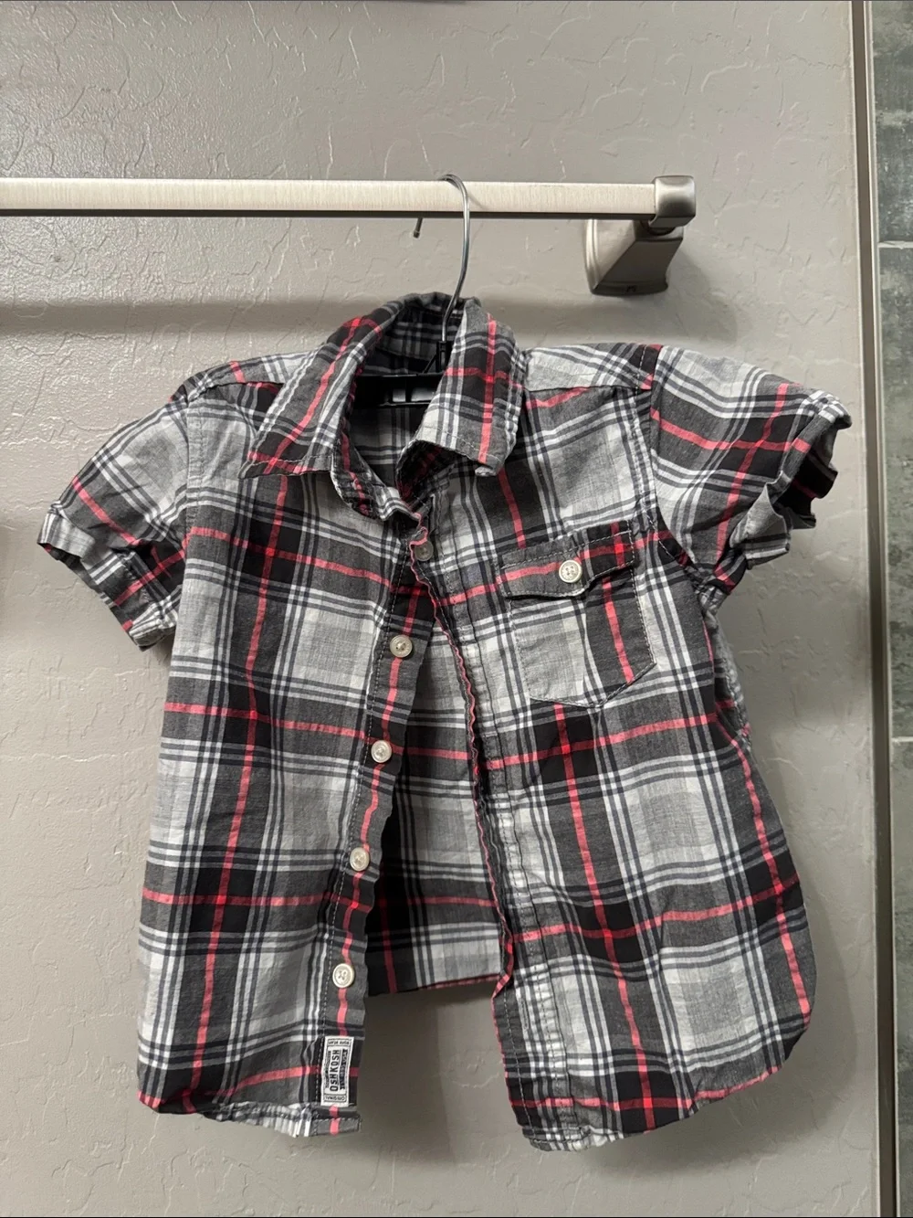 Oshkosh Kids Short-Sleeve Plaid Button-Up Shirt